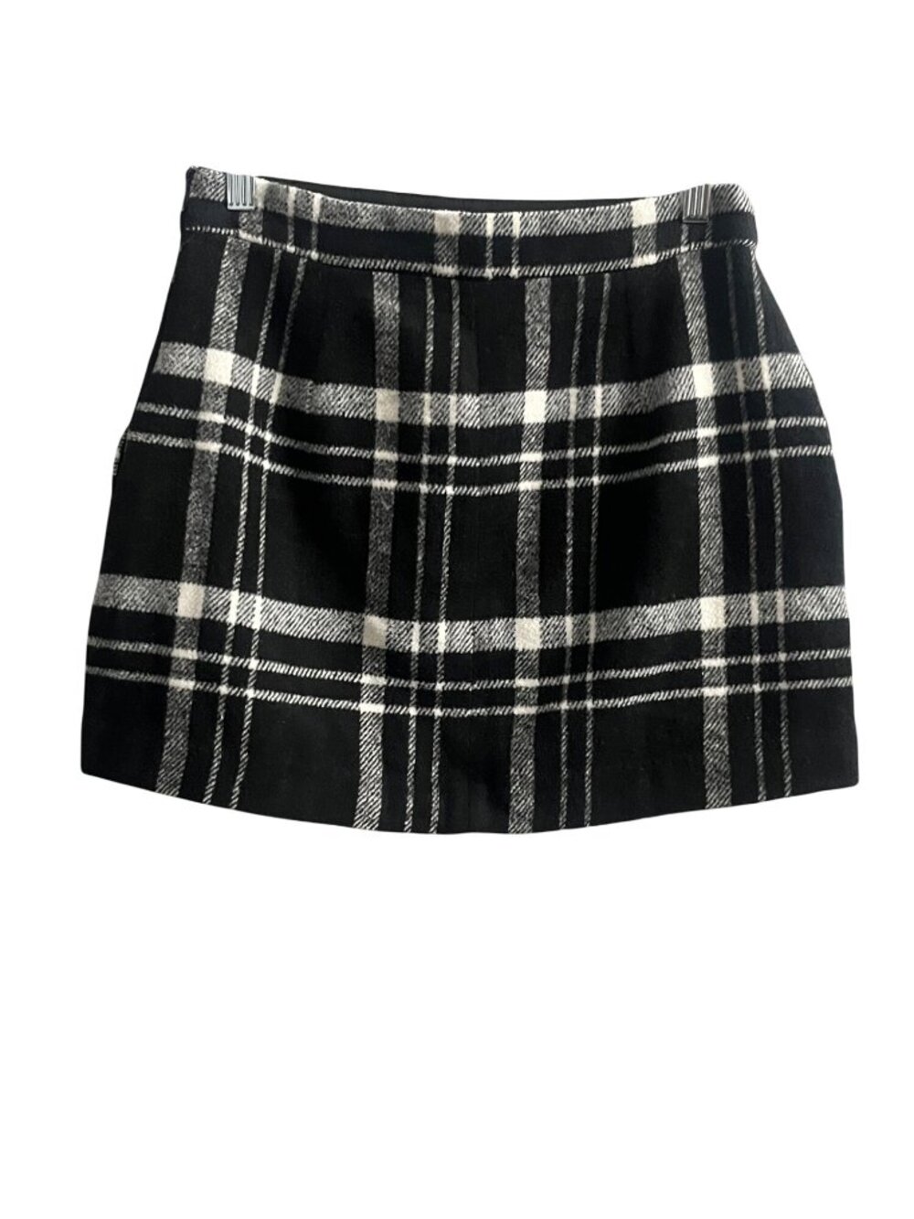 Black & White Plaid A-Line Preppy Academia Mini Skirt Forever 21 Junior Womens M